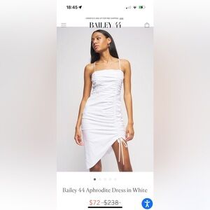 Bailey 44 White Aphrodite Asymmetrical Ruched Bodycon Dress